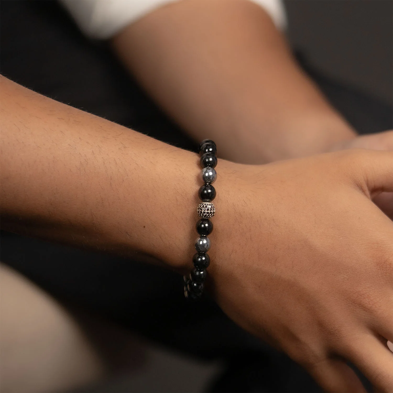 Pure 925 Silver Black Spinel Natural Stone Bracelet With MagSnap 4 - Image 4