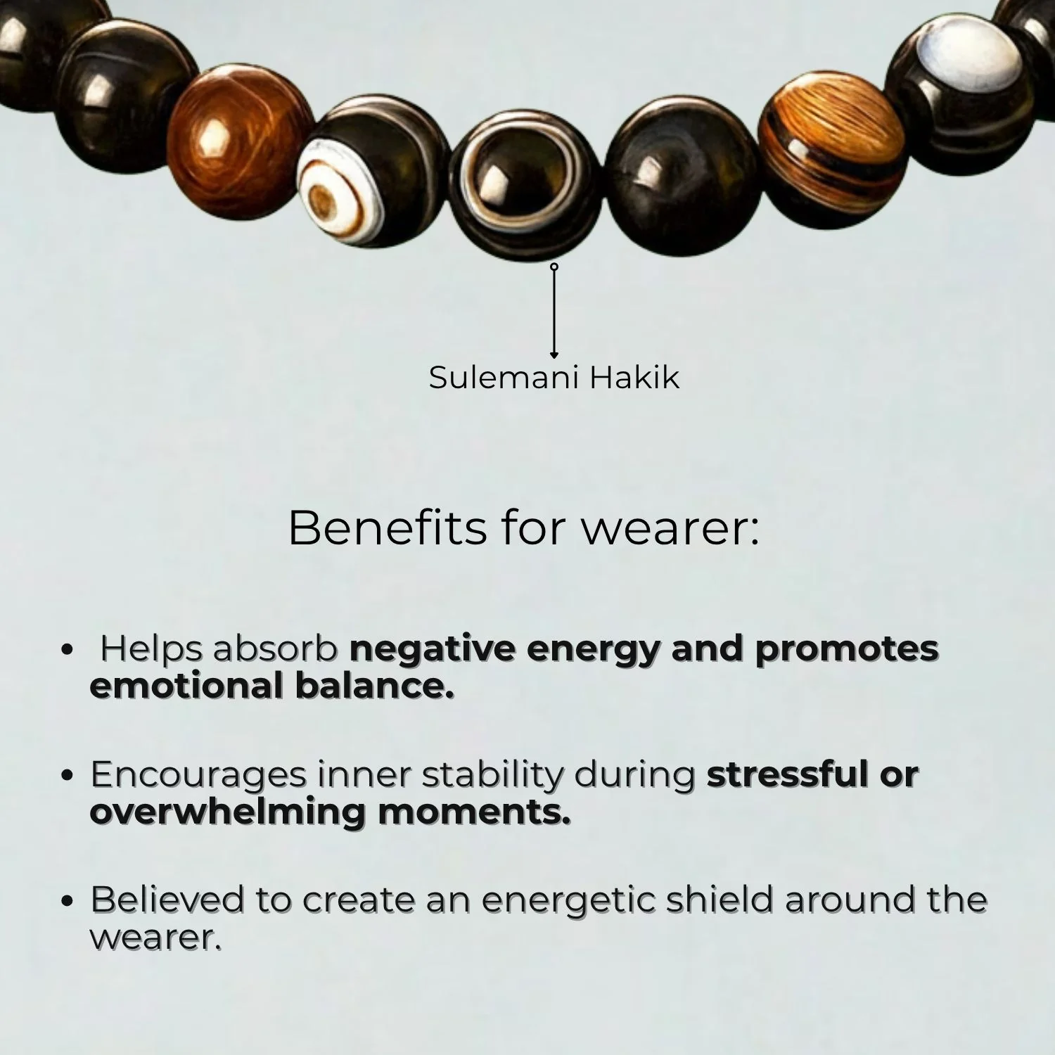 Resonant Sulemani Hakik Natural Stone Bracelet with MagSnap 4 - Image 2