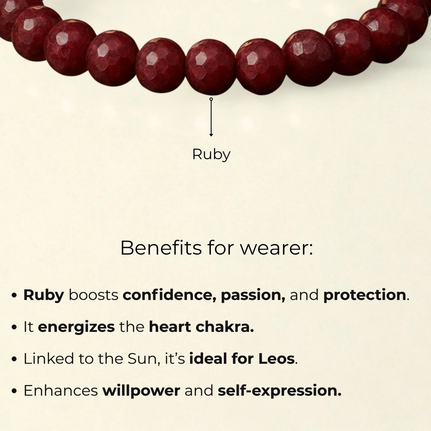 Royal Ruby Natural Stone Bracelet with Magsnap 4 - Image 3
