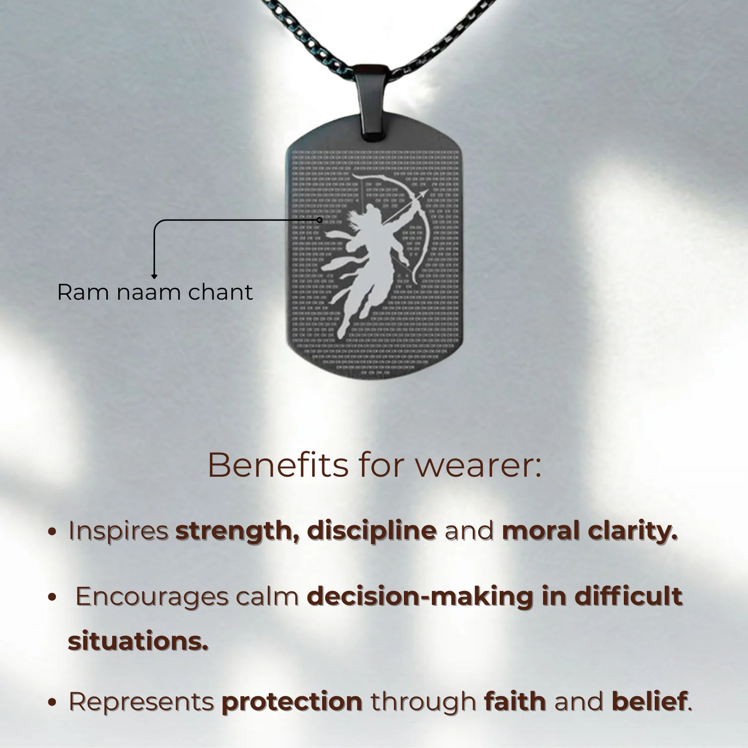 Shree Ram MicroCarved Tag Necklace - Image 18