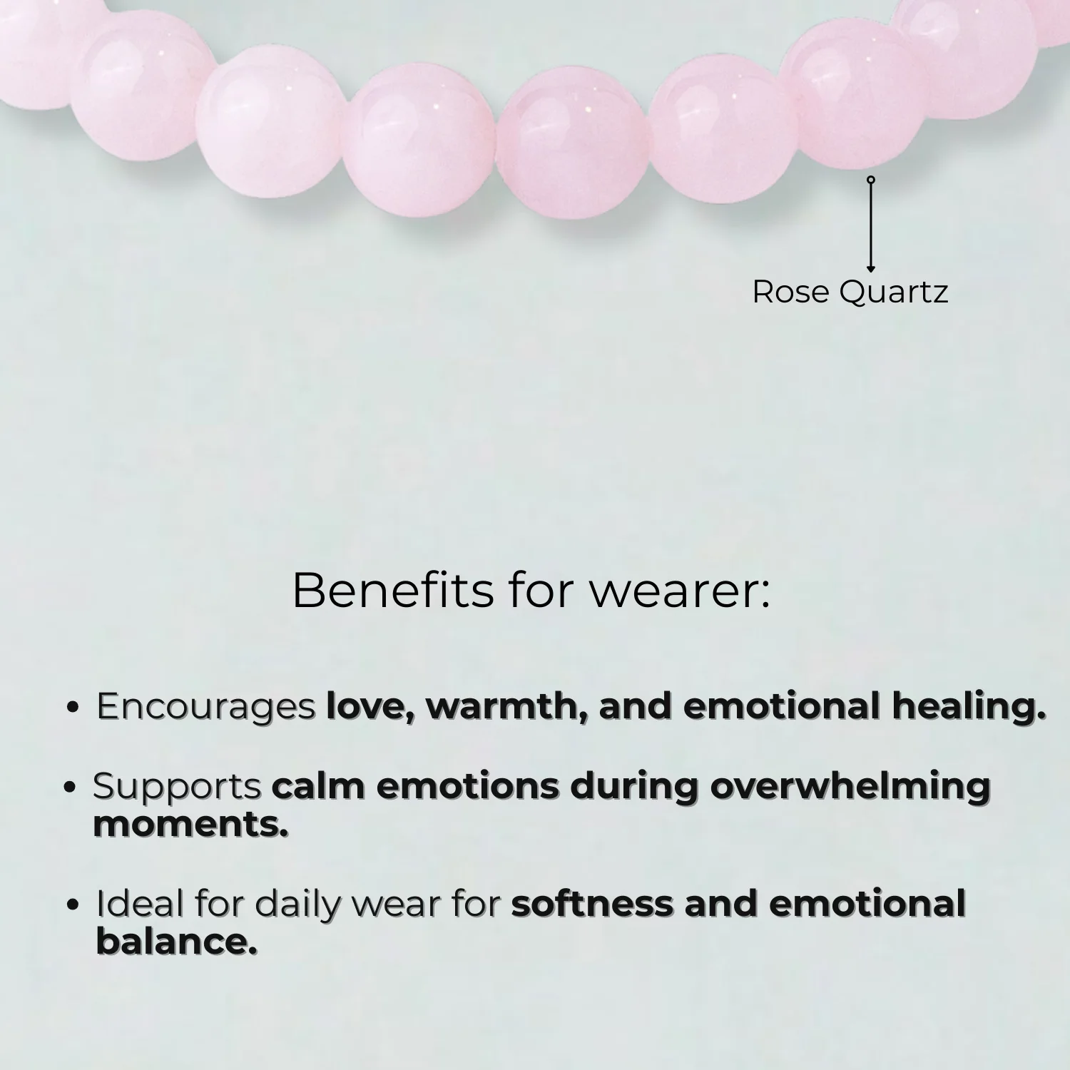 Solace Rose Quartz Natural Stone Bracelet - Image 12