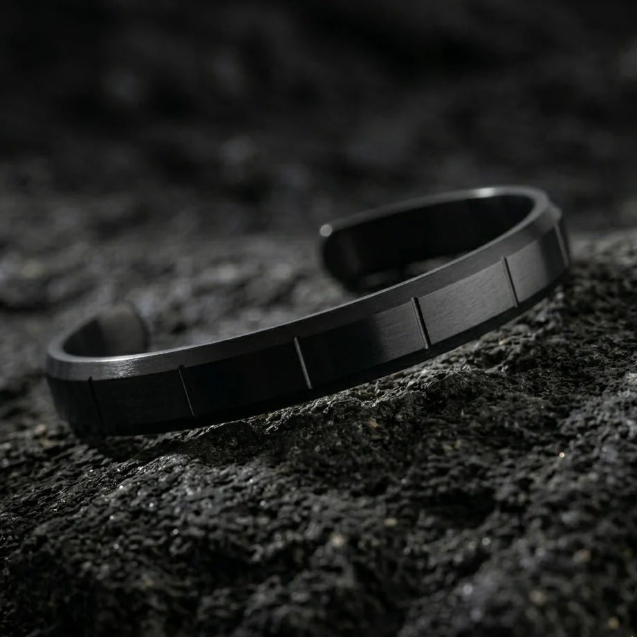 Matte Strike Line Flex Cuff Adjustable Bracelet
