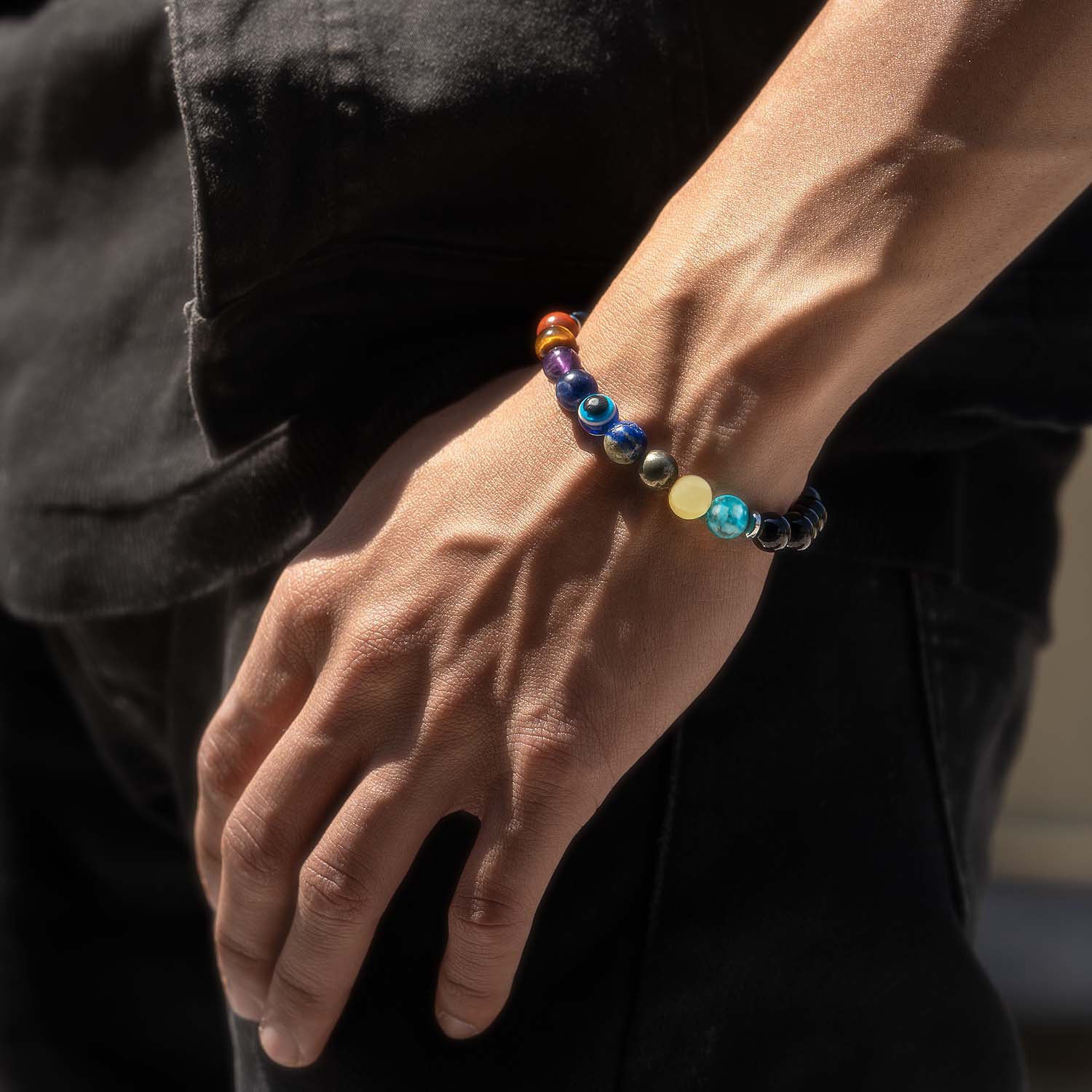 Super 9 Chakra Natural Stone Bracelet - Image 4