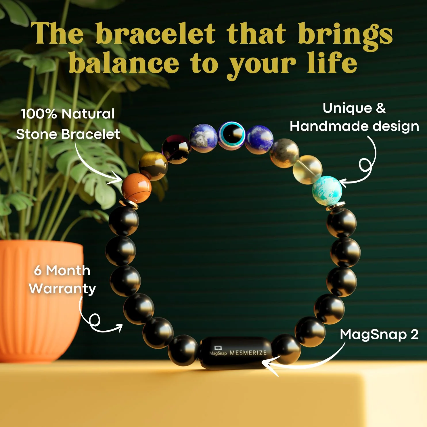 Super 9 Chakra Natural Stone Bracelet - Image 8