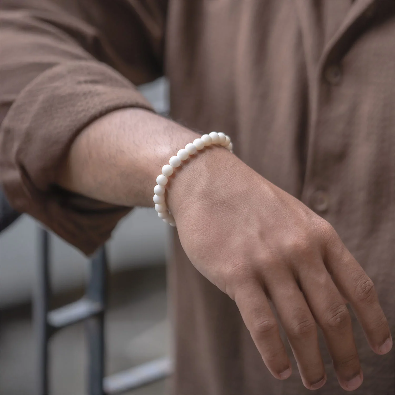 Tranquil White Coral Bracelet Natural Stone Bracelet With MagSnap 4 - Image 4