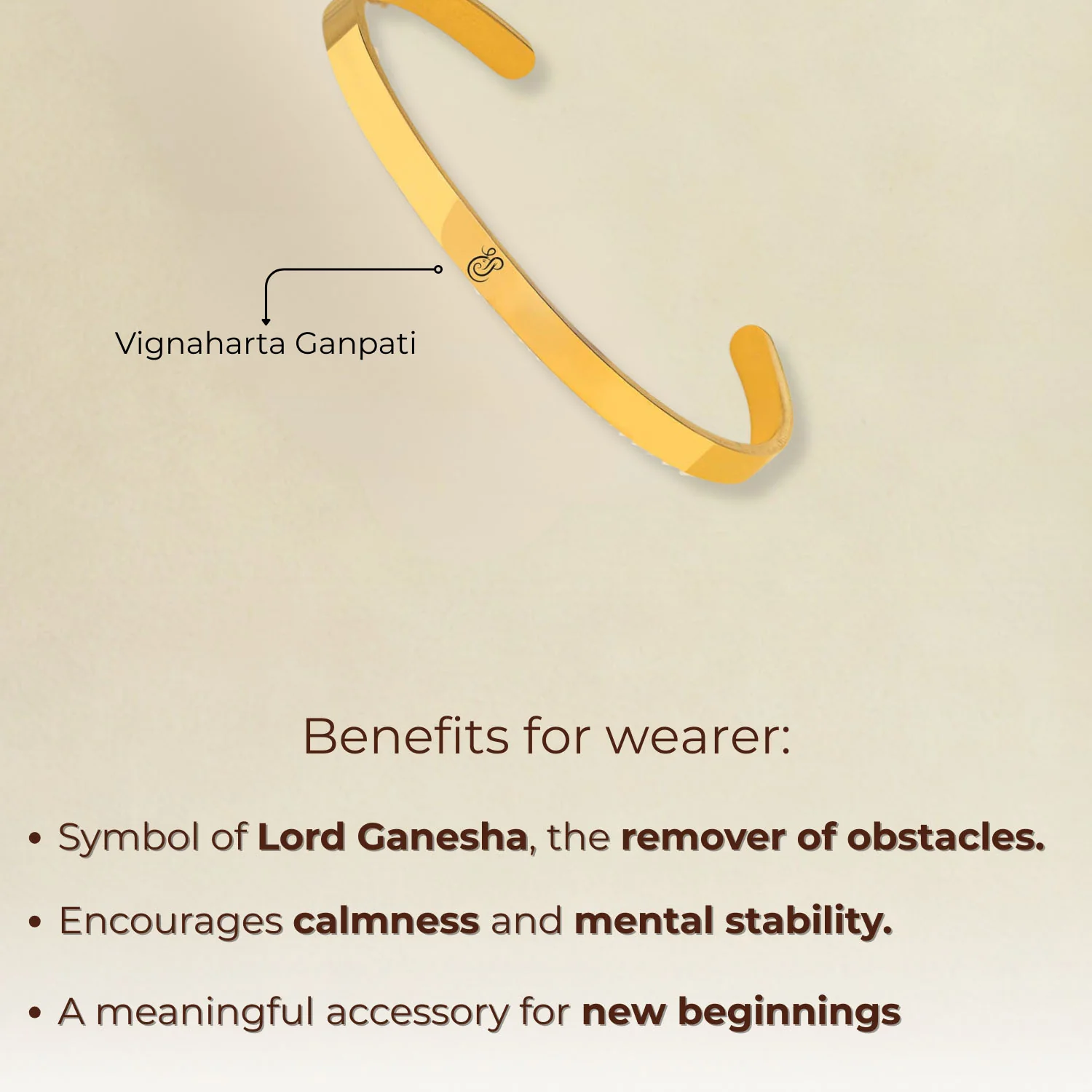Vignaharta Ganpati Gloss Cuff Adjustable Bracelet - Image 10