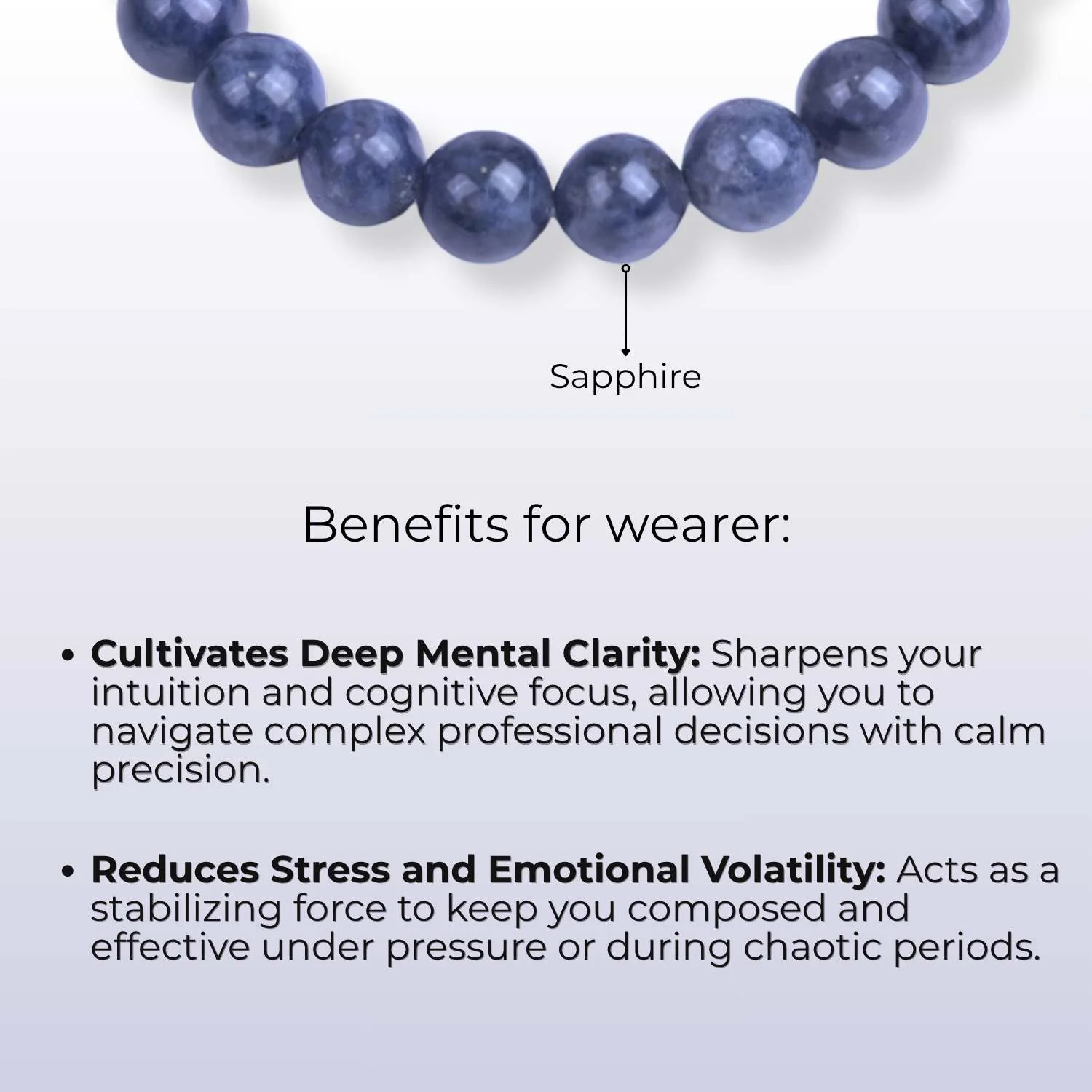Wealth Magnet Blue Sapphire Natural Stone Bracelet With MagSnap 4 - Image 3