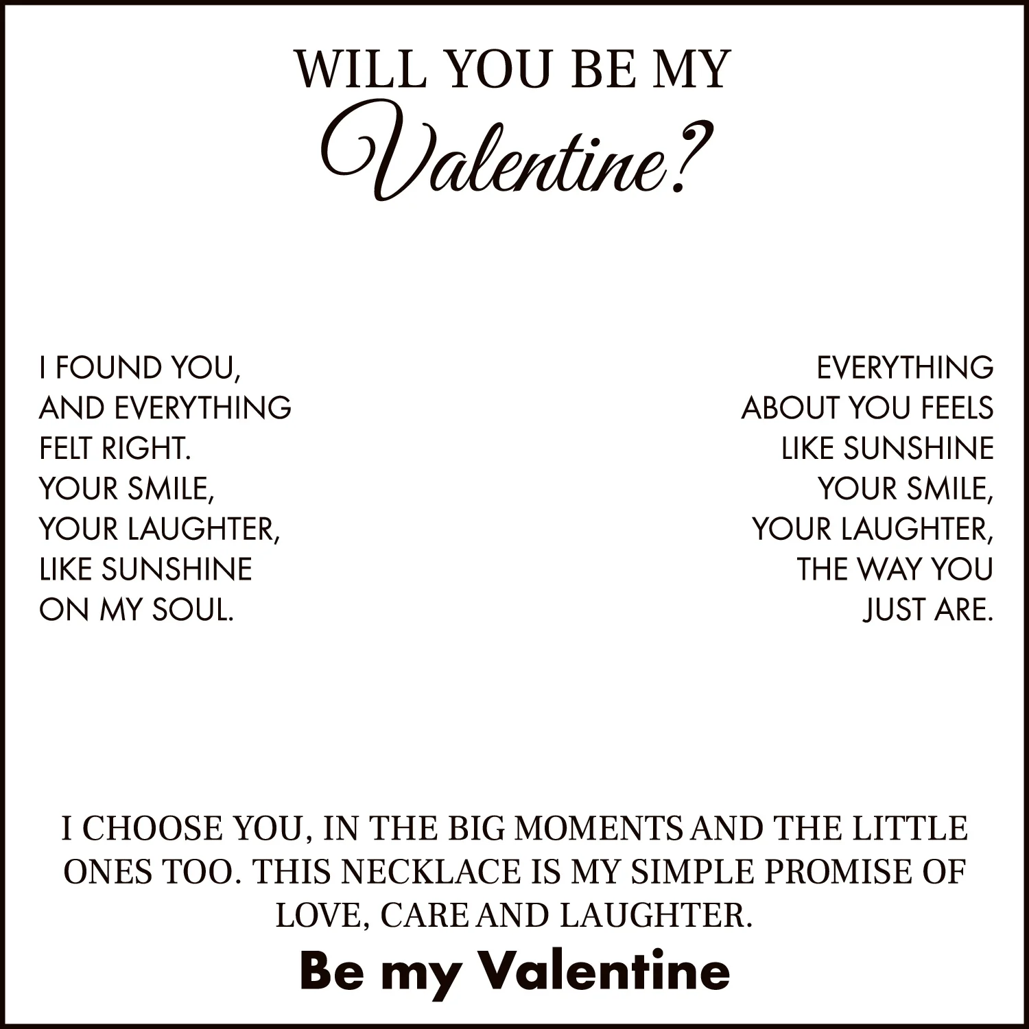 Will You Be My Valentine Card With Necklace For Women - Image 6