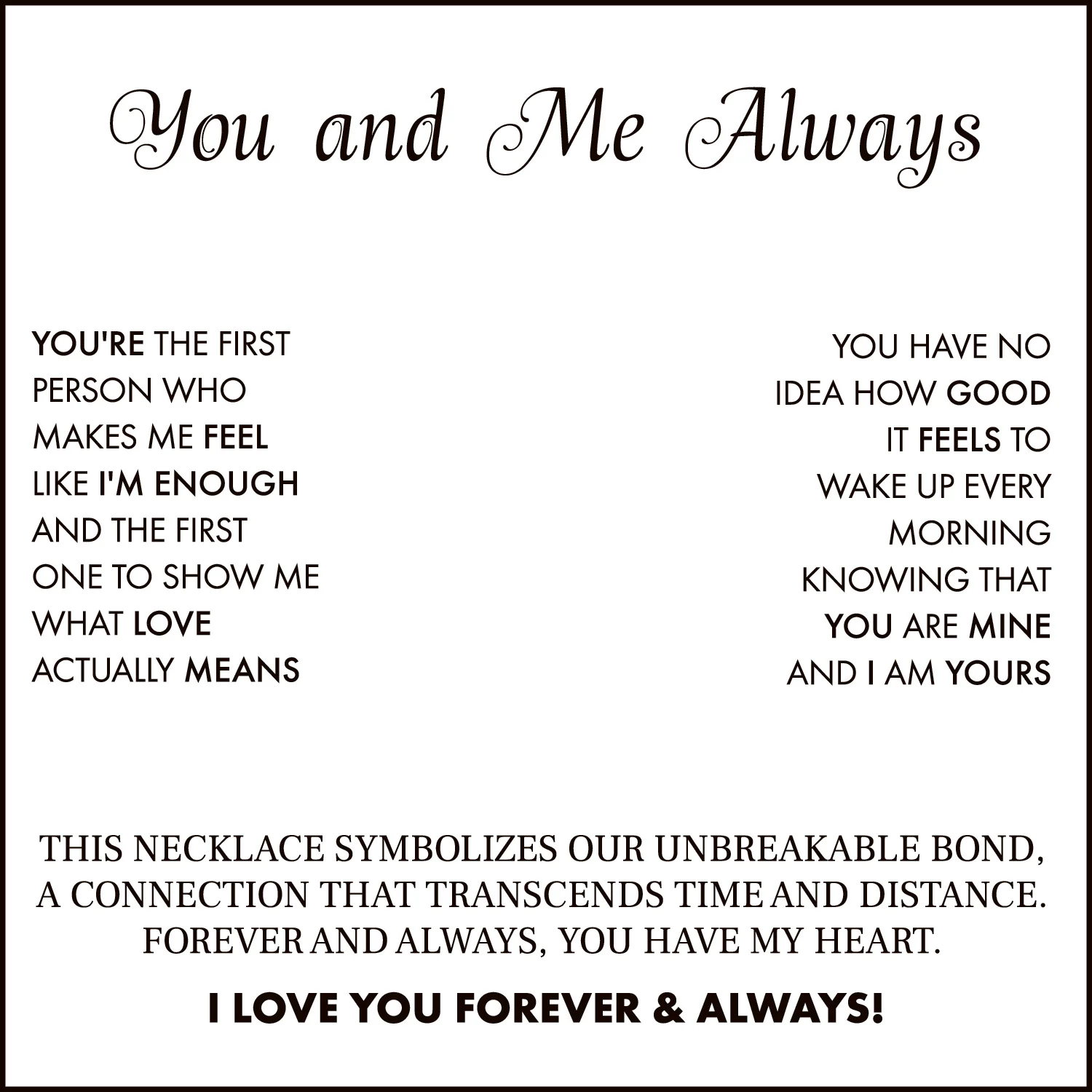 You And Me Always Card With Necklace For Women - Image 30
