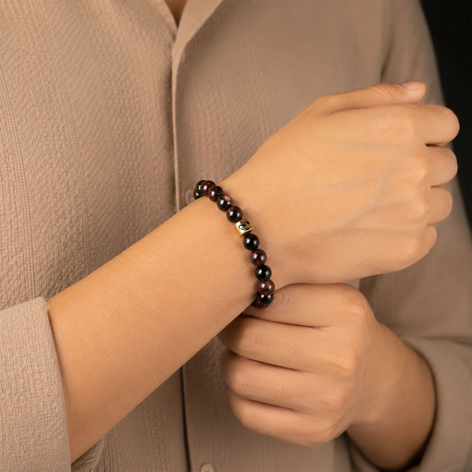 Scorpio (Vrishchik) Zodiac Stone Bracelet with MagSnap 4 - Image 3
